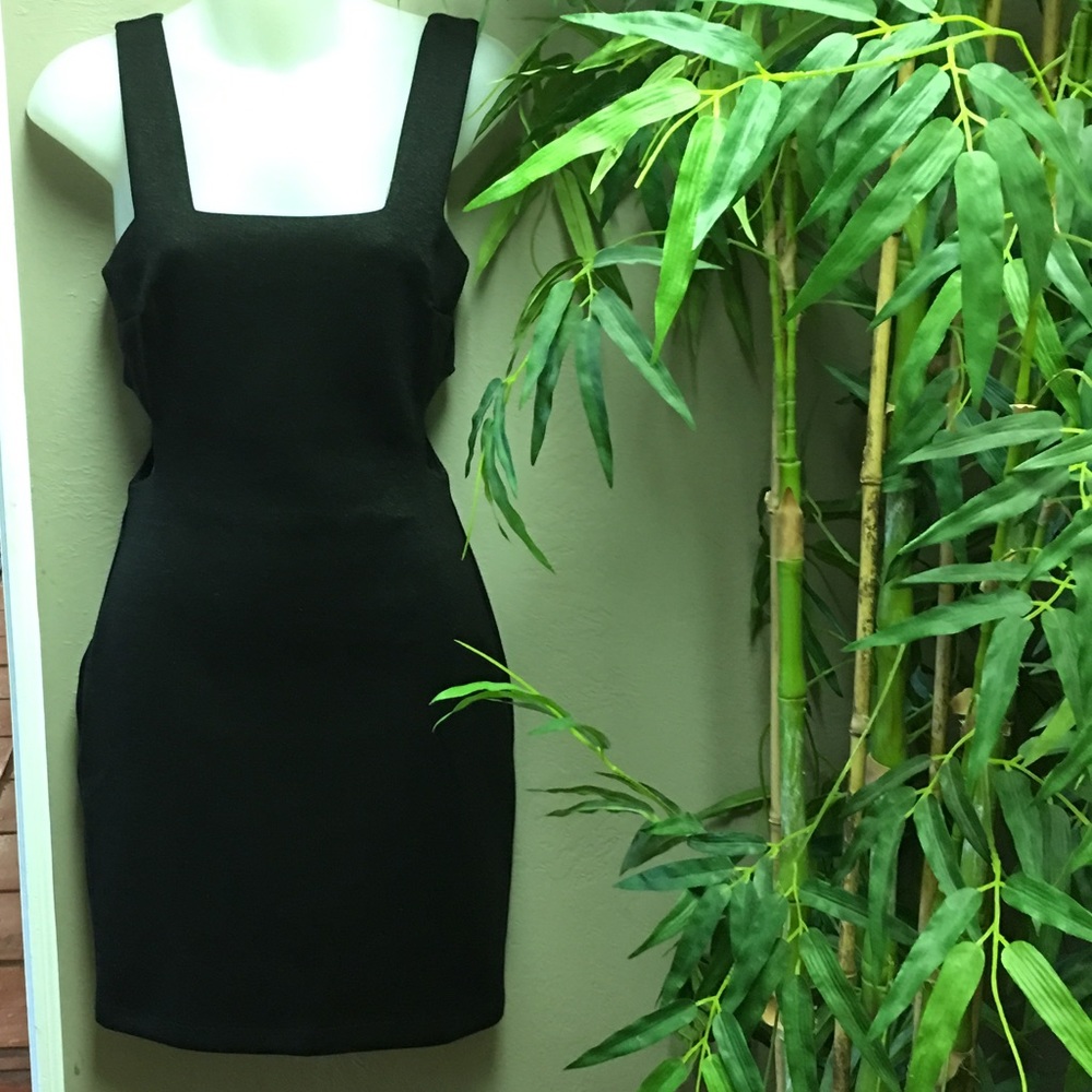 Black Shimmer Dress w/ Side CutOuts